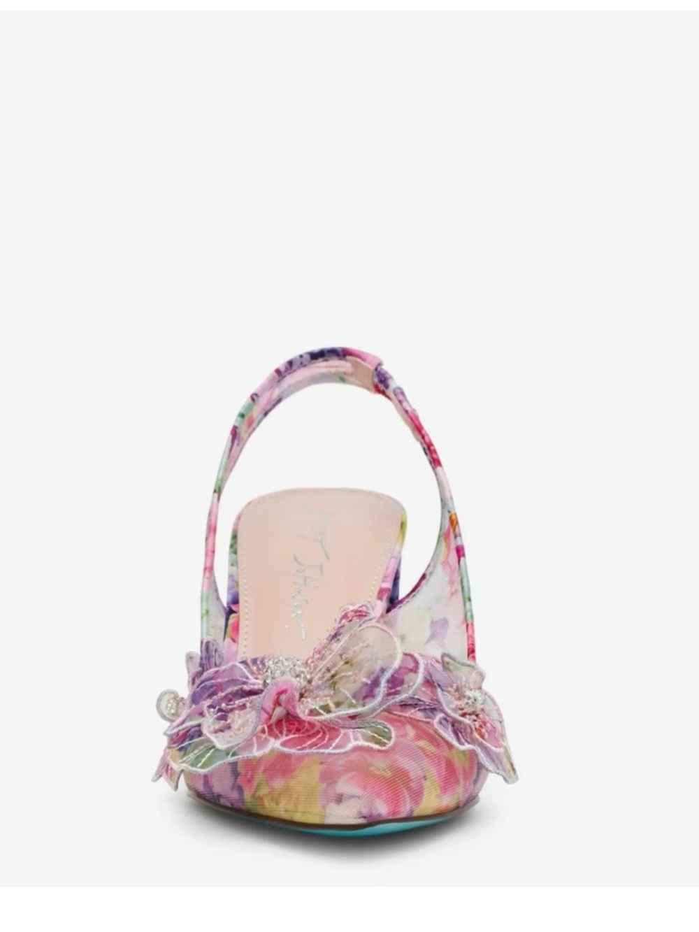 Betsey Johnson Avi Pump Floral Print Embellished Slingback Heels - Picture 2 of 7